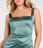 Annie Bodycon Wrap Satin Midi Formal Dress