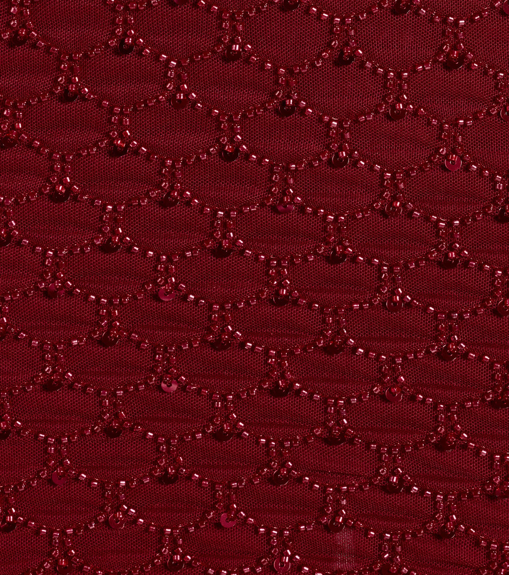 Hadley Halter Cowl Neck Beaded Bodycon Mini Dress