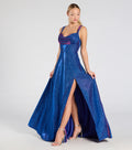 Clarence Corset Slit Glitter A-Line Formal Dress