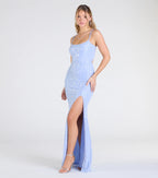 Andrea Cutout Slit Mermaid Sequin Formal Dress