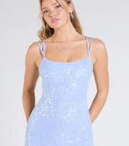 Andrea Cutout Slit Mermaid Sequin Formal Dress