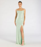 Hollie Lace-Up Mermaid Sequin Beaded Formal Dress