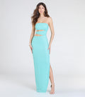 Belle Strapless Cutout Slit Beaded Formal Dress