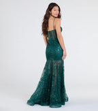 Amanza Corset Slit Mermaid Tulle Formal Dress