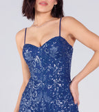 Ebony Sequin Corset Slit Mermaid Dress