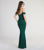 Alexandra Cold-Shoulder Mermaid Glitter Formal Dress