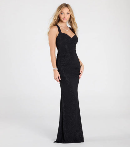 Tatiana Lace-Up Mermaid Glitter Formal Dress
