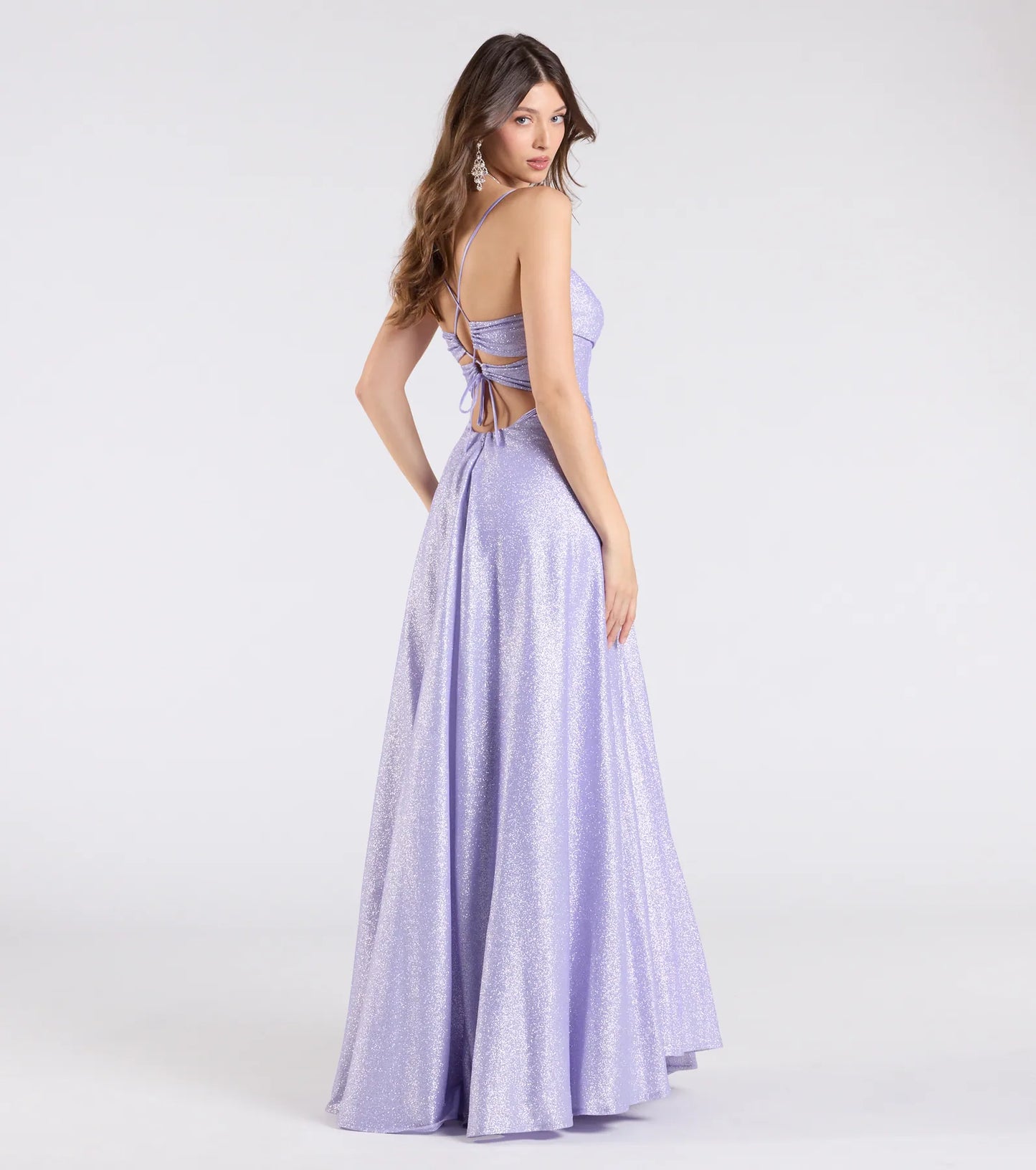 Hattie Glitter Corset Lace-Up Ball Gown