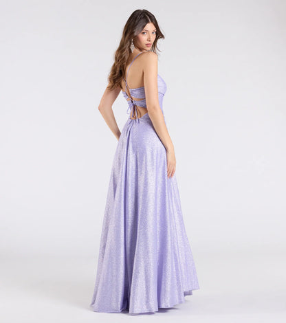 Hattie Glitter Corset Lace-Up Ball Gown