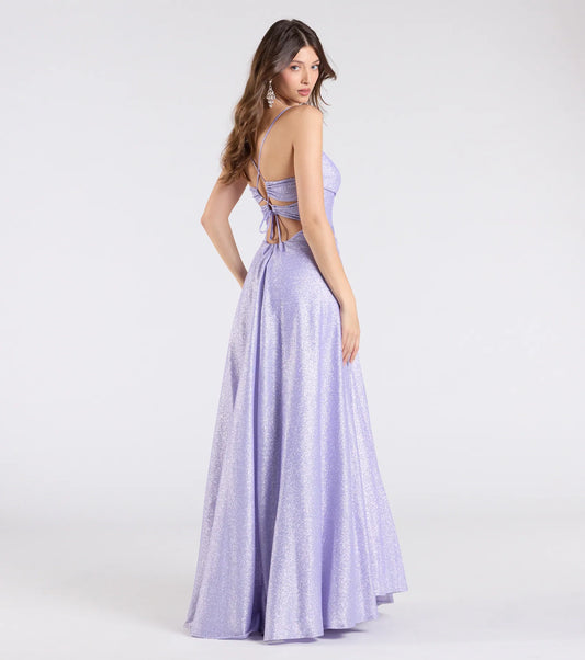 Hattie Glitter Corset Lace-Up Ball Gown