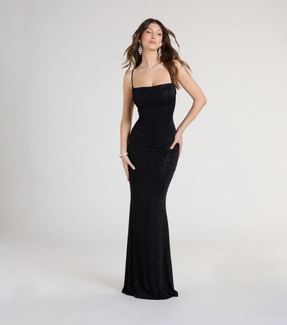Joan Lace-Up Mermaid Glitter Formal Dress