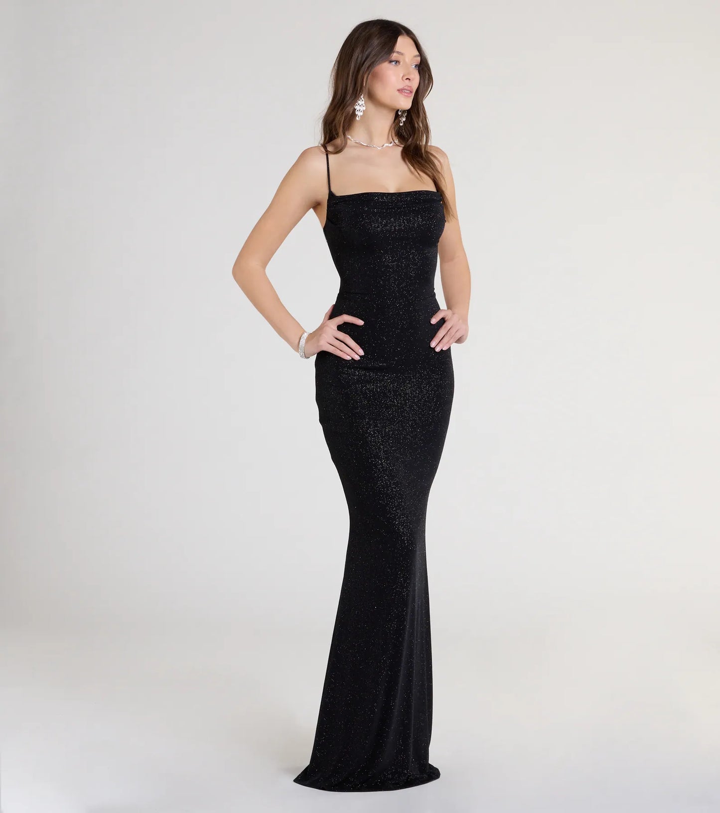 Joan Lace-Up Mermaid Glitter Formal Dress