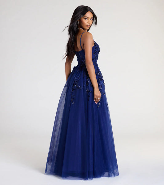 Lula A-Line Sequin Floral Tulle Ball Gown