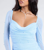 Essential Glamour Rhinestone Pearl Mini Dress