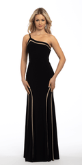 Jersey One Shoulder Dress with Illusion Panels
