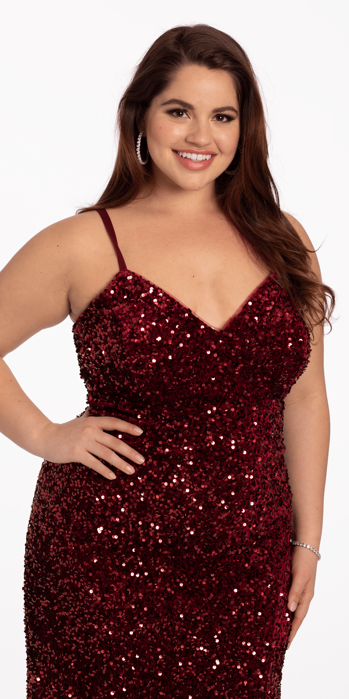 Sequin Lace Up Dress with Side Slit