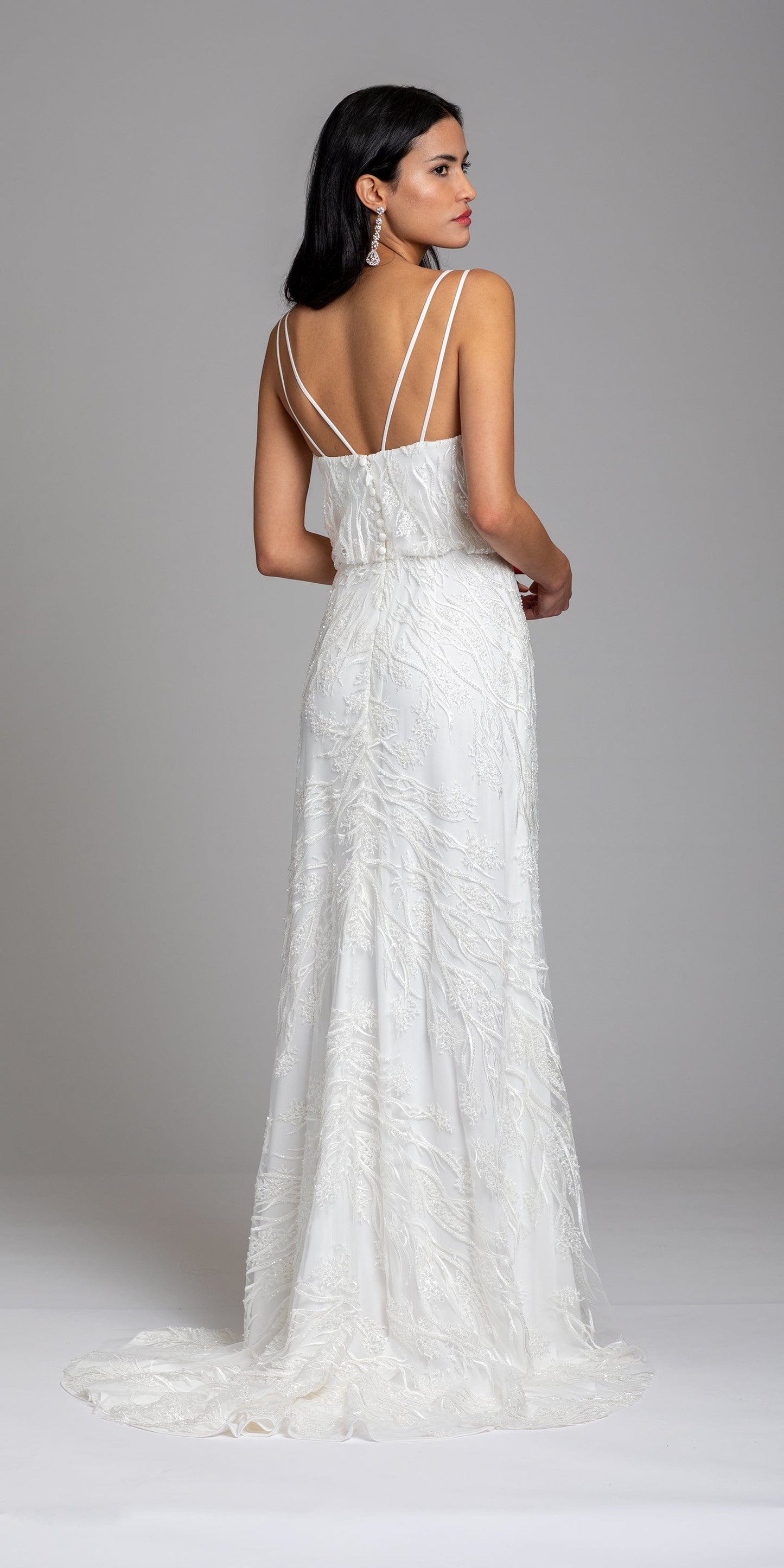 Strappy Back Beaded Embellished Blouson Dress