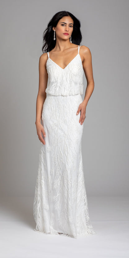 Strappy Back Beaded Embellished Blouson Dress