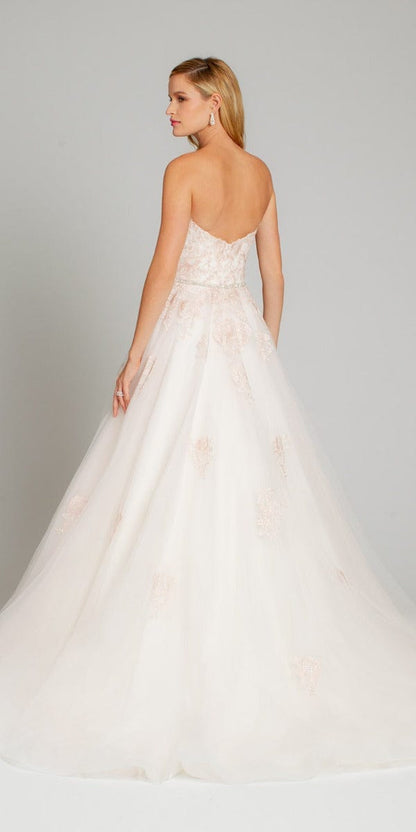 Metallic Embroidered Sweetheart Tulle Dress