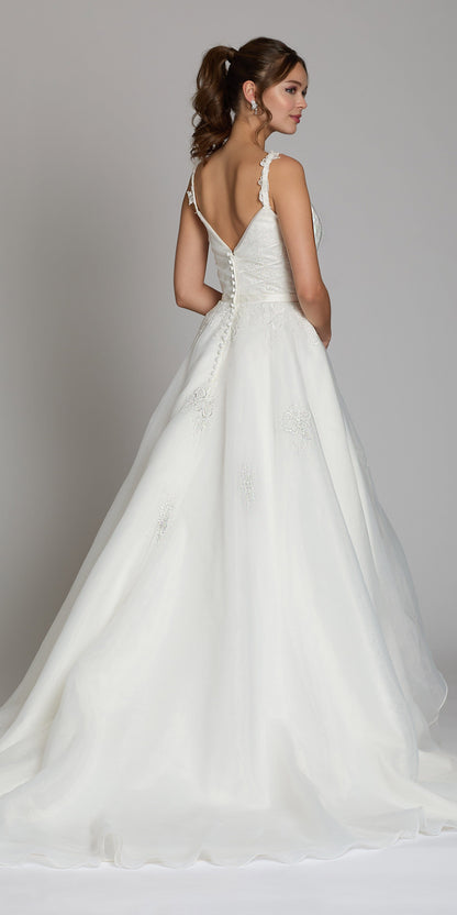 Sweetheart Organza Wrap Ballgown with 3D Shoulder Straps