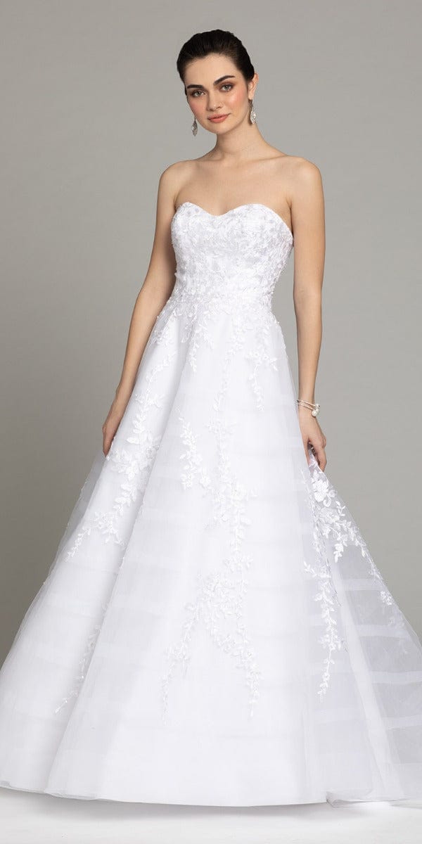 Embroidered Sequin Sweetheart Neck Gown