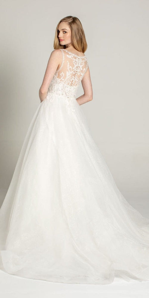 Bateau Embroidered Tulle Ballgown