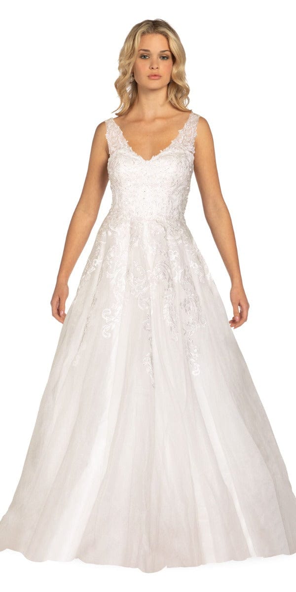 Rhinestone Encrusted  Keyhole Tulle A Line Dress